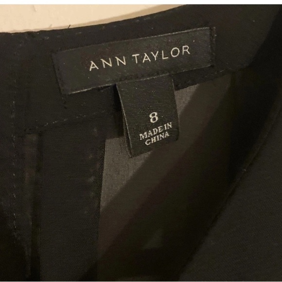 Ann Taylor Black Sleeveless Pleated Dress Lined Little Black Dress - Picture 4 of 10